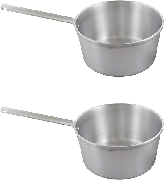 2 qt Aluminum Sauce / Soup Stock & Water Dipper with Riveted Steel Handle / Pack of 2