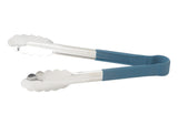 9" Heat Resistant Heavy-Duty Utility Tongs with Polypropylene Handle / Blue *(6 Qty of Package)