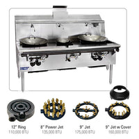 Chinese Wok Range (Three Burner) Type Of Gas: Natural or Propane Gas)