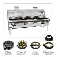 Chinese Wok Range (Four Burner) Type Of Gas: Natural or Propane Gas)