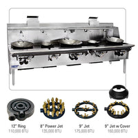 Chinese Wok Range (Five Burner) Type Of Gas: Natural or Propane Gas)