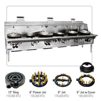 Chinese Wok Range (Six Burner) Type Of Gas: Natural or Propane Gas)