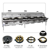 Chinese Wok Range (Seven Burner) Type Of Gas: Natural or Propane Gas)