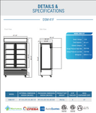 DSM-41F Commercial Glass Swing 2-Door Merchandiser Freezer
