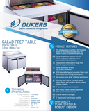 DSP36-15M-S2 2-Door Commercial Food Prep Table Refrigerator in Stainless Steel with Mega Top