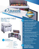 DSP36-10-S2 2-Door Commercial Food Prep Table Refrigerator in Stainless Steel