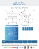 DSP36-10-S2 2-Door Commercial Food Prep Table Refrigerator in Stainless Steel