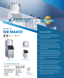 DIM500A Commercial Ice Machine with 352 lb Storage Bin – 496 lb Daily Production