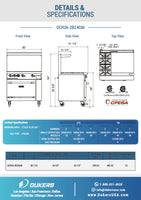 DCR36-2B24GM 36″ Gas Range with Two (2) Open Burners & 24″ Griddle
