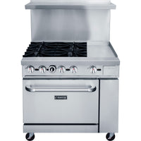 DCR36-4B12GM 36″ Gas Range with Four (4) Open Burners & 12″ Griddle