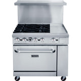DCR36-4B12GM 36″ Gas Range with Four (4) Open Burners & 12″ Griddle