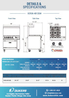 DCR36-4B12GM 36″ Gas Range with Four (4) Open Burners & 12″ Griddle