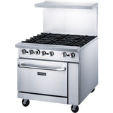 DCR36-6B 36″ Gas Range with Six (6) Open Burners