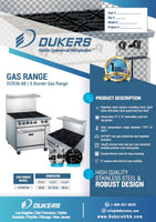 DCR36-6B 36″ Gas Range with Six (6) Open Burners
