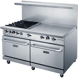 DCR60-4B36GM 60″ Gas Range with Four (4) Open Burners & 36″ Griddle