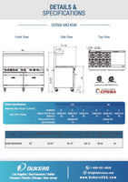 DCR60-6B24GM 60″ Gas Range with Six (6) Open Burners & 24″ Griddle