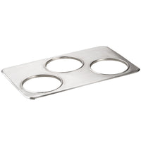 3 Hole Steam Table Adapter Plate with 6 3/8" Holes - for 4 Qt. Insets