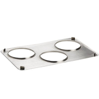3 Hole Steam Table Adapter Plate with 6 3/8" Holes - for 4 Qt. Insets