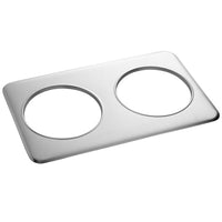 2 Hole Steam Table Adapter Plate with 8 3/8" Holes - for 7 Qt. Insets
