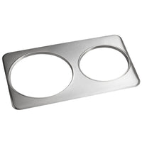 2 Hole Steam Table Adapter Plate with 8 3/8" and 10 3/8" Holes - for 7 Qt. and 11 Qt. Insets