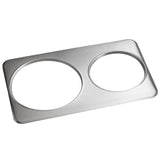 2 Hole Steam Table Adapter Plate with 8 3/8" and 10 3/8" Holes - for 7 Qt. and 11 Qt. Insets