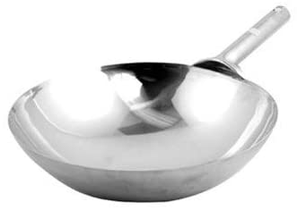 iPro Kitchenware 16" Single Handle Stainless Steel Chinese Wok with Welded Joint