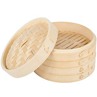 12" Bamboo Steamer Set (Includes 2 Steamers & 1 Cover) iPro Kitchenware