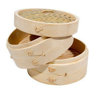 12" Bamboo Steamer Set (Includes 2 Steamers & 1 Cover) iPro Kitchenware