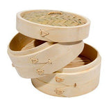 12" Bamboo Steamer Set (Includes 2 Steamers & 1 Cover) iPro Kitchenware