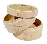 6" Bamboo Steamer Set (Includes 2 Steamers & 1 Cover) iPro Kitchenware