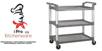Three Shelf Utility Cart/Bus Cart - Color: Gray (33-1/4" Inch L x 16-1/4" Inch W x 39" Inch H)