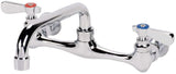 Commercial Wall Mount Kitchen Sink Faucet 8 Inches Centers with 6 Inches Swing Spout