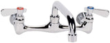 Commercial Wall Mount Kitchen Sink Faucet 8 Inches Centers with 8 Inches Swing Spout
