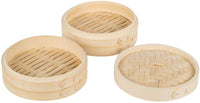 10" Bamboo Steamer Set (Includes 2 Steamers & 1 Cover) iPro Kitchenware