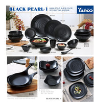 Yanco BP-4032 Melamine Sauce Bowl w/ (2) 6 oz Compartments, Black *(48 Piece of Case)