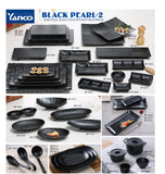 Yanco BP-4032 Melamine Sauce Bowl w/ (2) 6 oz Compartments, Black *(48 Piece of Case)