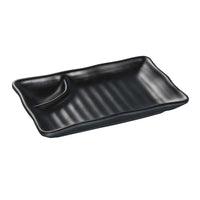 Yanco BP-4008 Melamine Compartment Plate - 8" x 4 1/2", Black *(48 Piece of Case)