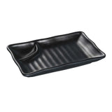 Yanco BP-4008 Melamine Compartment Plate - 8" x 4 1/2", Black *(48 Piece of Case)