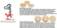 12" Bamboo Steamer Set (Includes 2 Steamers & 1 Cover) iPro Kitchenware
