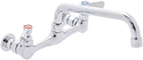 Commercial Wall Mount Kitchen Sink Faucet 8 Inches Centers with 8 Inches Swing Spout