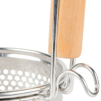 Stainless Steel Noodle Skimmer with Wooden Handle 5-1/2" x 6"