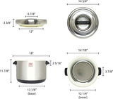 Thunder Group SEJ74000 60 cup Sushi Rice Container - Stainless Steel Liner & Exterior