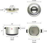 Thunder Group SEJ72000 40 cup Sushi Rice Container - Stainless Steel Liner & Exterior