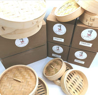 12" Bamboo Steamer Set (Includes 2 Steamers & 1 Cover) iPro Kitchenware