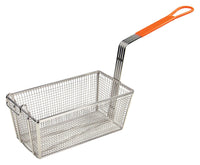 Heavy Duty Fry Basket with Orange Handle 12-1/8" x 6-1/2" x 5-3/8"