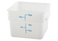 Winco Storage Container, White Polypropylene, Square, 18 Quart