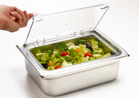 Half Size Polycarbonate Food Pan Cover - Hinged