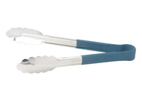 9" Heat Resistant Heavy-Duty Utility Tongs with Polypropylene Handle / Blue *(6 Qty of Package)