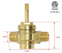 Wok Range Gas Valve 1/2" NPT x 1/2" NPT