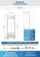 D28F-GS1 Bottom Mount Glass Single Door Commercial Reach-in Freezer